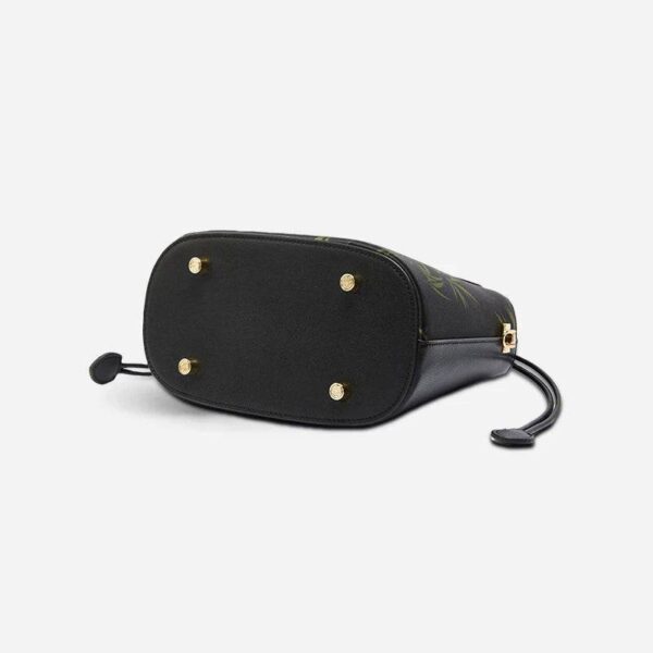 05_祥雲舎_絹_竹_黒_巾着_バケツバッグ_YS120670 05_Xiangyunsha_Silk_Bamboo_Black_Drawstring_Bucket_Bag_YS120670