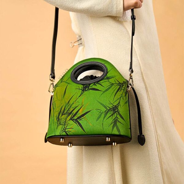 1_祥雲舎_絹_竹_緑_巾着袋_YS120670-2 1_Xiangyunsha_Silk_Bamboo_Green_Drawstring_Bucket_Bag_YS120670-2
