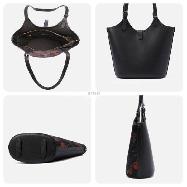 2_中文_-_祥雲舎_絹_皮_柿_バケツバッグ_YS120762 2_SinoCultural_-_Xiangyunsha_Silk_Leather_Printed_Persimmon_Bucket_Bag_YS120762