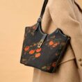 3_b_SinoCultural_-_Xiangyunsha_Silk_Leather_Printed_Persimmon_Bucket_Bag_YS120762