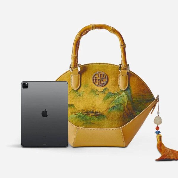 中国_絵画_香り_雲_シルク_トートバッグ_デザイナー_ハンドバッグ_P17062305-2 Chinese_Painting_Fragrant_Cloud_Silk_ToteBag_Designer_Handbag_P17062305-2