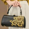 P110149_Embroidery_Leather_Chain_Barrel_Bag_Royal_Gold_Peony_Luxury_Handbag_3