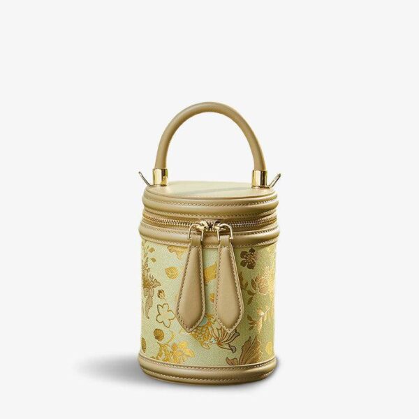 歌_ブロケード_革_バケット_シリンダー_バッグ_-_中文-2483324 Song_Brocade_Leather_Bucket_Cylinder_Bag_-_SinoCultural-2483324