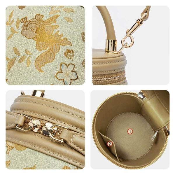 歌_ブロケード_レザー_バケット_シリンダー_バッグ_-_中文-2483335 Song_Brocade_Leather_Bucket_Cylinder_Bag_-_SinoCultural-2483335