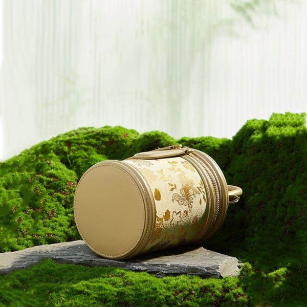 歌_ブロケード_レザー_バケット_シリンダー_バッグ_-_中文-2483340 Song_Brocade_Leather_Bucket_Cylinder_Bag_-_SinoCultural-2483340