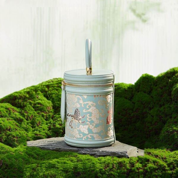 歌_ブロケード_レザー_バケット_シリンダー_バッグ_-_中文-2483361 Song_Brocade_Leather_Bucket_Cylinder_Bag_-_SinoCultural-2483361