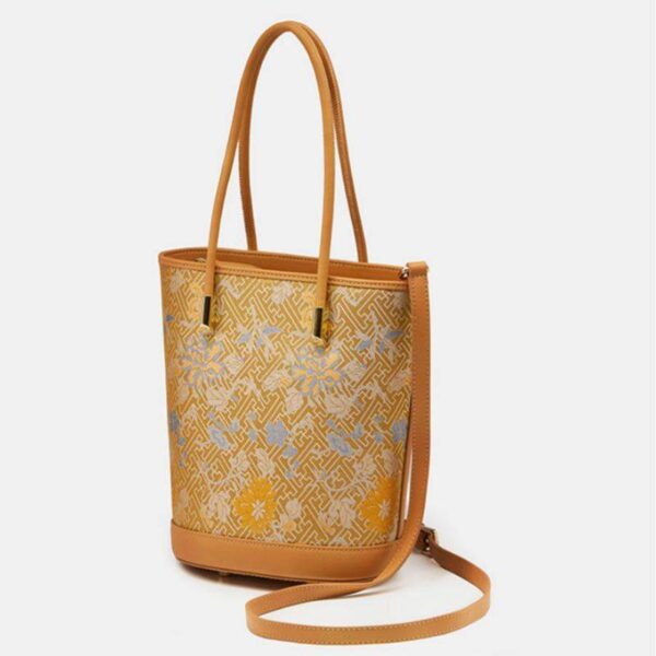 歌_ブロケード_桑_シルク_トート_バケツバッグ_-_中文-2483538 Song_Brocade_Mulberry_Silk_Tote_Bucket_Bag_-_SinoCultural-2483538