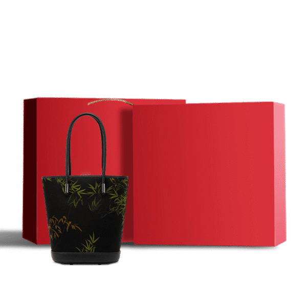 襄雲社_シルク_バンブープリント_クロスボディ_バケットバッグ_P110608_ad Xiangyunsha_Silk_Bamboo_Print_Crossbody_Bucket_Bag_P110608_ad