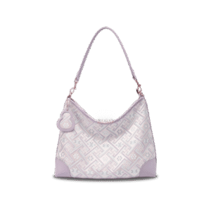 Zhuang Brocade Leather Shoulder Bag Tote Bag Romantic Purple