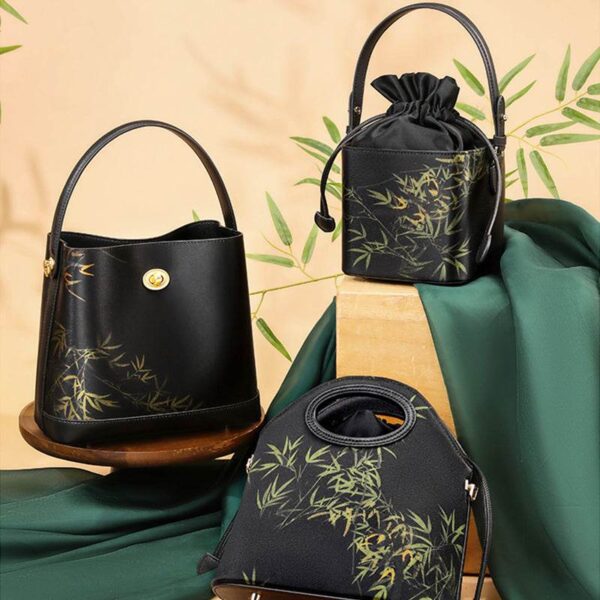 e_Xiangyunsha_Silk_Black_Bamboo_Print_Mini_Cube_Bucket_Bag_LD170613 e_Xiangyunsha_Silk_Black_Bamboo_Print_Mini_Cube_Bucket_Bag_LD170613